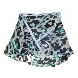 Turquoise Black Animal Leopard Wrap Ballet Dance Skirt Small Medium High Low